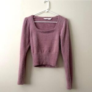 ASTR purple fuzzy Sweater